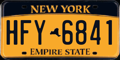 NY license plate HFY6841