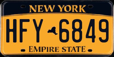 NY license plate HFY6849