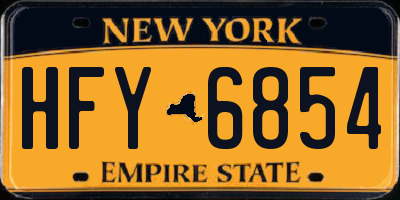 NY license plate HFY6854