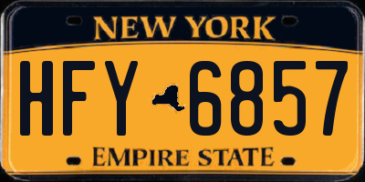 NY license plate HFY6857