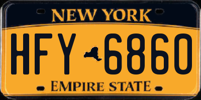 NY license plate HFY6860