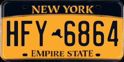NY license plate HFY6864