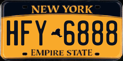 NY license plate HFY6888