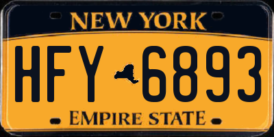 NY license plate HFY6893