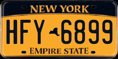 NY license plate HFY6899