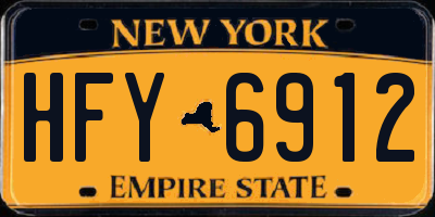 NY license plate HFY6912