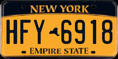 NY license plate HFY6918