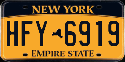 NY license plate HFY6919