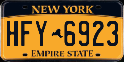 NY license plate HFY6923