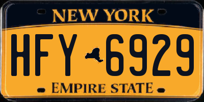 NY license plate HFY6929