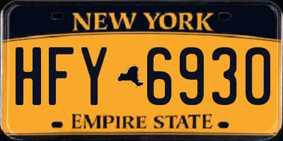NY license plate HFY6930