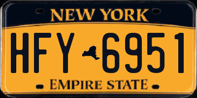 NY license plate HFY6951