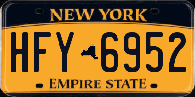 NY license plate HFY6952