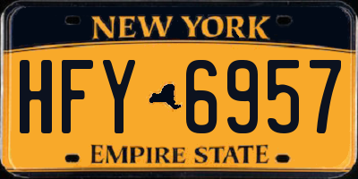NY license plate HFY6957