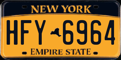 NY license plate HFY6964