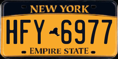 NY license plate HFY6977