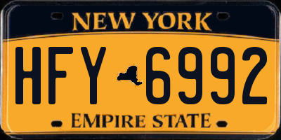 NY license plate HFY6992