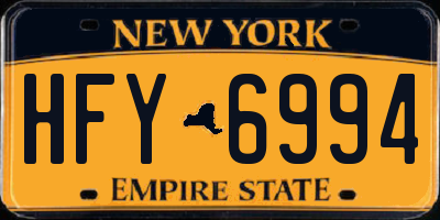 NY license plate HFY6994