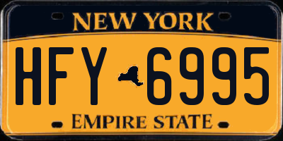 NY license plate HFY6995