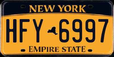 NY license plate HFY6997