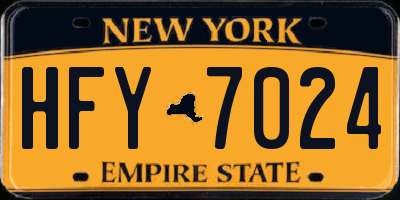 NY license plate HFY7024