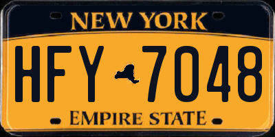 NY license plate HFY7048