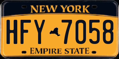 NY license plate HFY7058