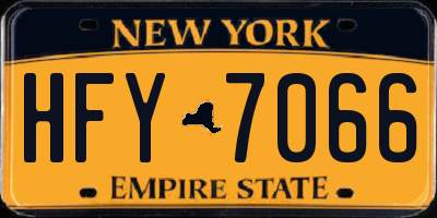 NY license plate HFY7066