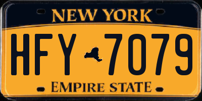 NY license plate HFY7079