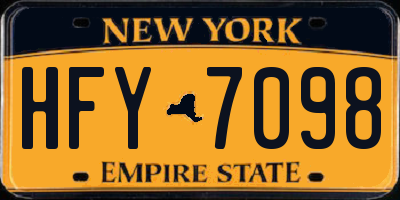 NY license plate HFY7098