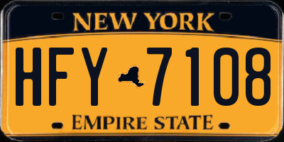 NY license plate HFY7108