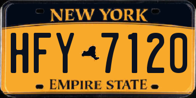 NY license plate HFY7120