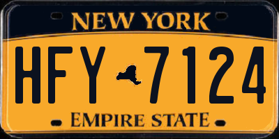 NY license plate HFY7124