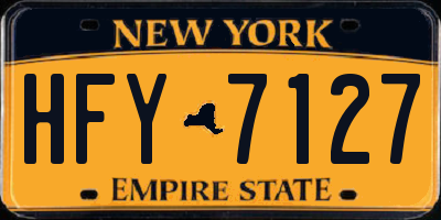 NY license plate HFY7127
