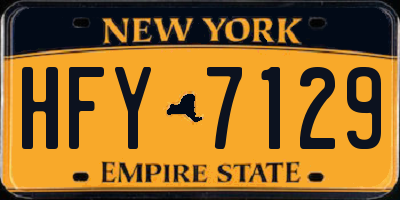NY license plate HFY7129