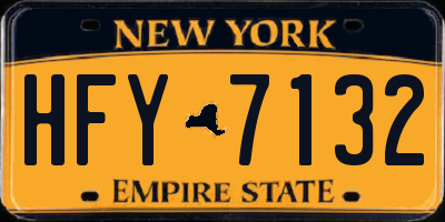 NY license plate HFY7132