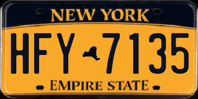 NY license plate HFY7135