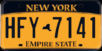 NY license plate HFY7141