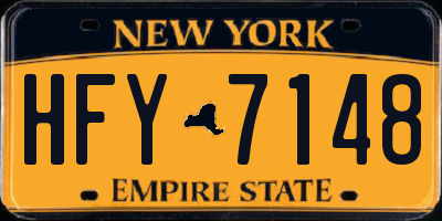 NY license plate HFY7148