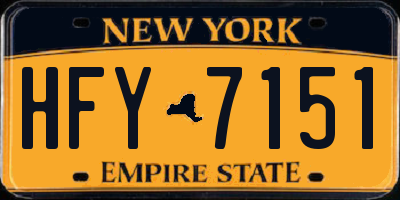 NY license plate HFY7151