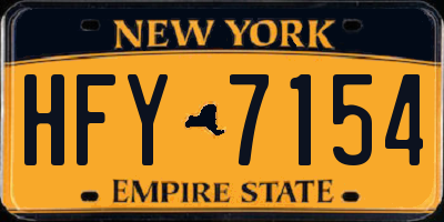 NY license plate HFY7154