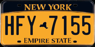 NY license plate HFY7155
