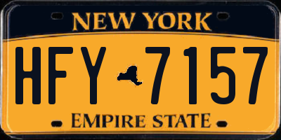 NY license plate HFY7157