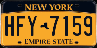 NY license plate HFY7159