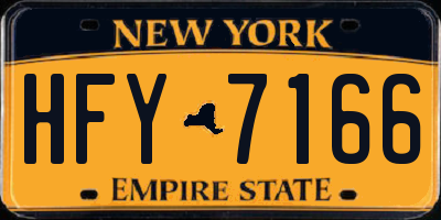 NY license plate HFY7166