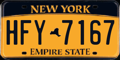 NY license plate HFY7167