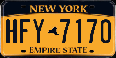 NY license plate HFY7170