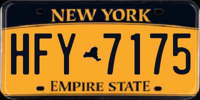 NY license plate HFY7175