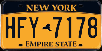 NY license plate HFY7178
