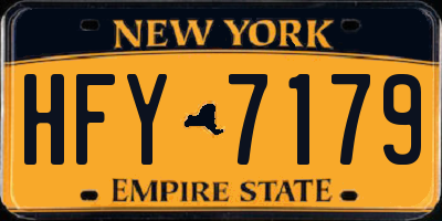 NY license plate HFY7179